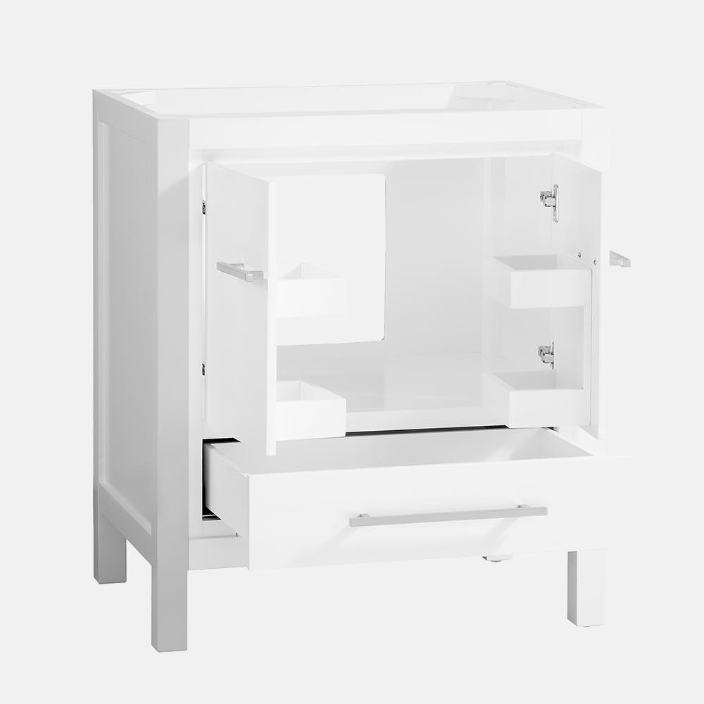 31" Chelan Vanity with Gray Quartz Top and Rectangular Undermount Sink - White