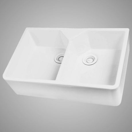 31" Elmhurst Fireclay Double-Bowl Farmhouse Sink