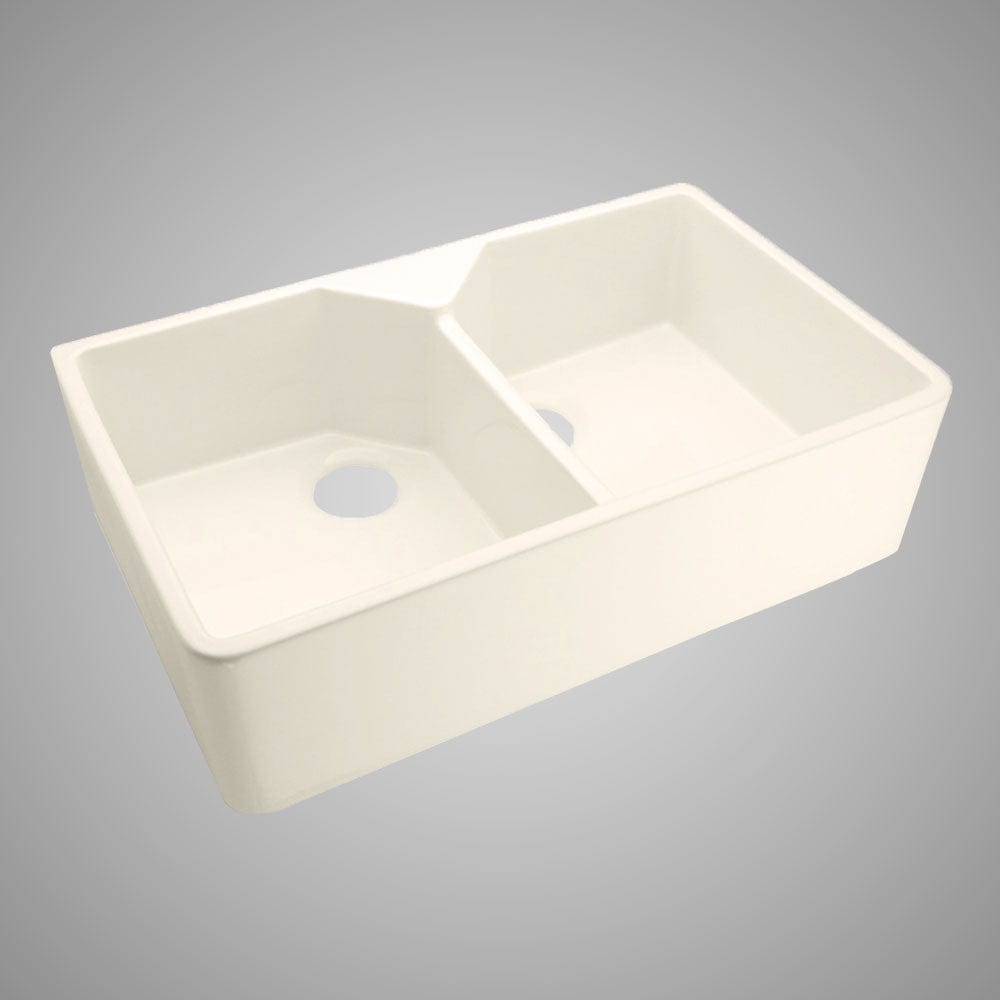 31" Elmhurst Fireclay Double-Bowl Farmhouse Sink