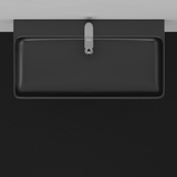 32" Baggs Black Vitreous China Console Bathroom Sink with Black Powdercoat Steel Stand