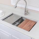 32" Becket Stainless Steel Single-Bowl Workstation Undermount Sink