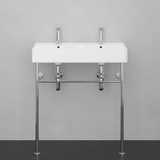 32" Elkins Double Bowl Vitreous China Console Bathroom Sink with Steel Stand