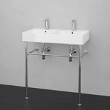 32" Elkins Double Bowl Vitreous China Console Bathroom Sink with Steel Stand