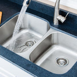 32" Eustis Stainless Steel 60/40 Offset Double-Bowl Undermount Sink