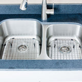 32" Eustis Stainless Steel 60/40 Offset Double-Bowl Undermount Sink