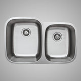 32" Eustis Stainless Steel 60/40 Offset Double-Bowl Undermount Sink