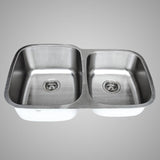 32" Eustis Stainless Steel 60/40 Offset Double-Bowl Undermount Sink