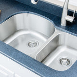 32" Eustis Stainless Steel 70/30 Offset Double-Bowl Undermount Sink