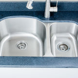 32" Eustis Stainless Steel 70/30 Offset Double-Bowl Undermount Sink