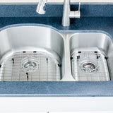 32" Eustis Stainless Steel 70/30 Offset Double-Bowl Undermount Sink