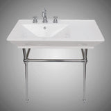 32" Lydia Fireclay Console Bathroom Sink with Brass Stand