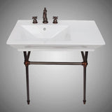 32" Lydia Fireclay Console Bathroom Sink with Brass Stand
