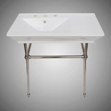 32" Lydia Fireclay Console Bathroom Sink with Brass Stand