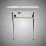 32" Lydia Fireclay Console Bathroom Sink with Brass Stand
