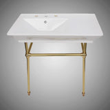 32" Lydia Fireclay Console Bathroom Sink with Brass Stand