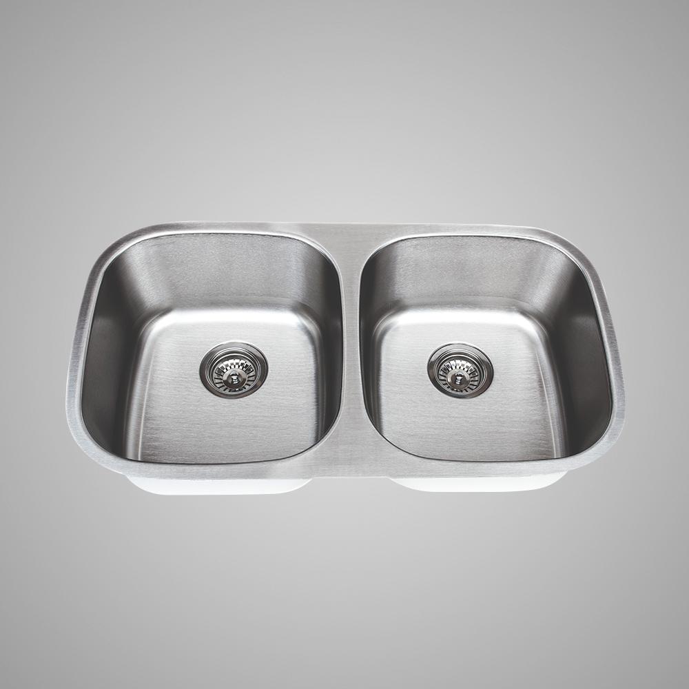 32" Monson Stainless Steel Double-Bowl Undermount Sink