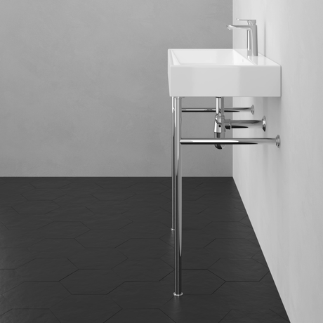 32" Orma Vitreous China Console Bathroom Sink with Steel Stand