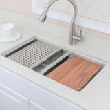 32" Southwick Stainless Steel Double-Bowl Workstation Undermount Sink