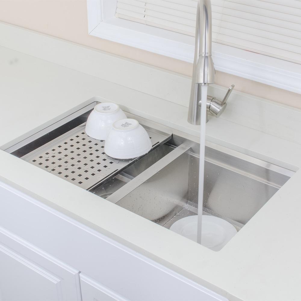 32" Southwick Stainless Steel Double-Bowl Workstation Undermount Sink