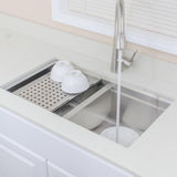 32" Southwick Stainless Steel Double-Bowl Workstation Undermount Sink