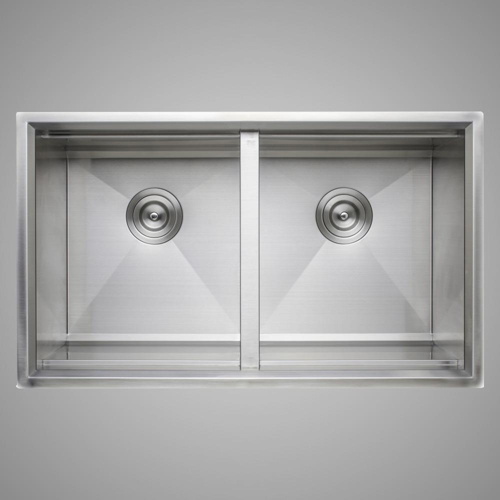 32" Southwick Stainless Steel Double-Bowl Workstation Undermount Sink