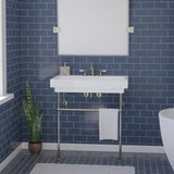 32" Zapa Fireclay Console Bathroom Sink with Steel Stand