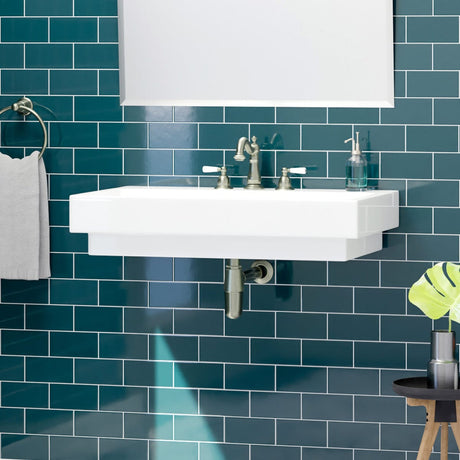 32" Zapa Fireclay Wall-Mount Bathroom Sink