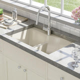 33" Bysen 60/40 Offset Double-Bowl  Granite Composite Sink - Beige
