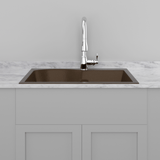 33" Bysen 60/40 Offset Double-Bowl  Granite Composite Sink - Brown