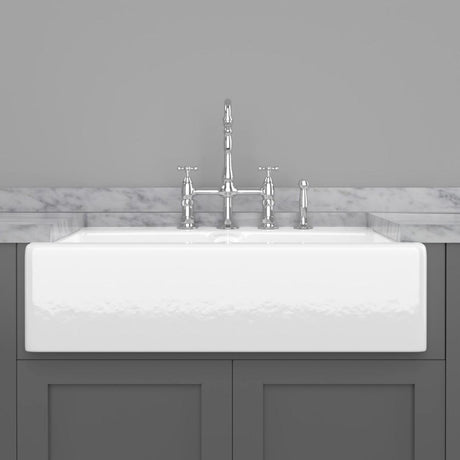 33" Colina Cast Iron Double-Bowl Farmhouse Sink