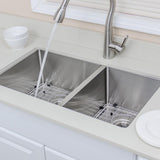 33" Dannemora Stainless Steel Double-Bowl Undermount Sink