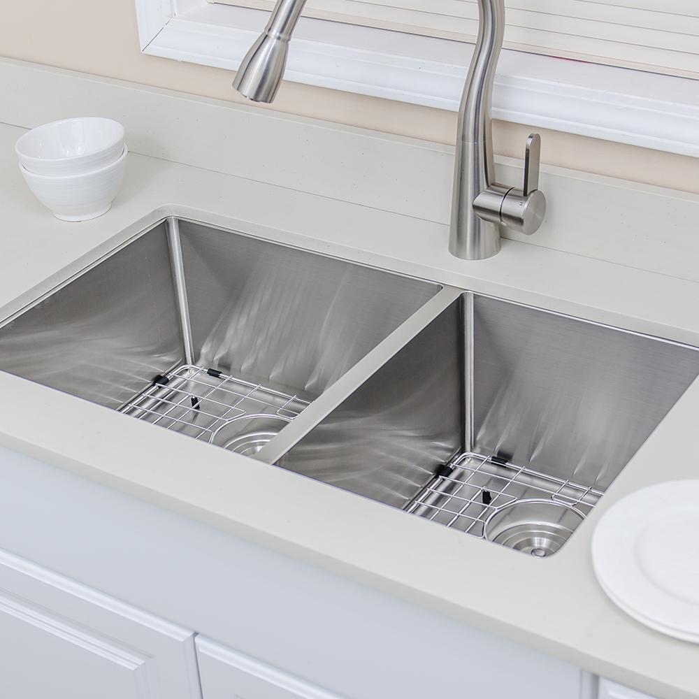33" Dannemora Stainless Steel Double-Bowl Undermount Sink