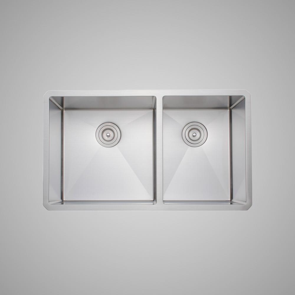 33" Dannemora Stainless Steel Double-Bowl Undermount Sink