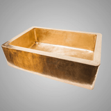 33" Feppensarz Hammered Brass Single-Bowl Farmhouse Sink