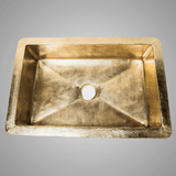 33" Feppensarz Hammered Brass Single-Bowl Farmhouse Sink