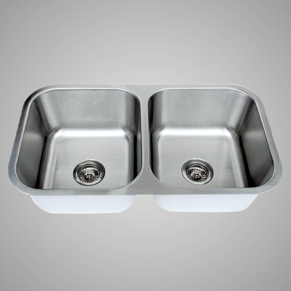 33" Milo Stainless Steel Double-Bowl Undermount Sink