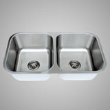 33" Milo Stainless Steel Double-Bowl Undermount Sink