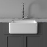 33" Ponca Fireclay Smooth Apron Single-Bowl Farmhouse Sink with Top Lip