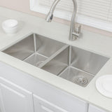33" Rowe Stainless Steel Double-Bowl Undermount Sink