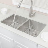 33" Rowe Stainless Steel Double-Bowl Undermount Sink