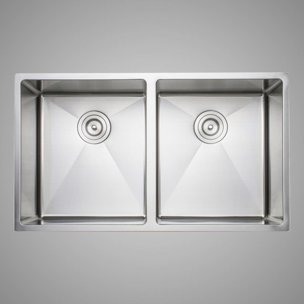 33" Rowe Stainless Steel Double-Bowl Undermount Sink