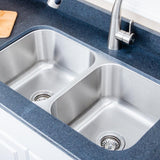 33" Sebec Stainless Steel Double-Bowl Undermount Sink