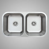 33" Sebec Stainless Steel Double-Bowl Undermount Sink