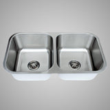 33" Sebec Stainless Steel Double-Bowl Undermount Sink