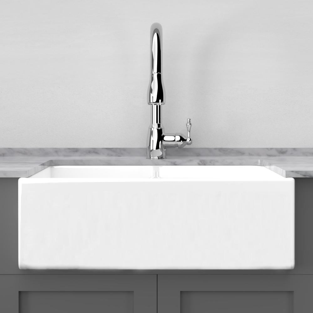 33" Umber Handcrafted Fireclay Double-Bowl Smooth Apron Farmhouse B-Grade Sink - White