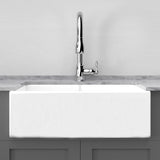 33" Umber Handcrafted Fireclay Double-Bowl Smooth Apron Farmhouse B-Grade Sink - White