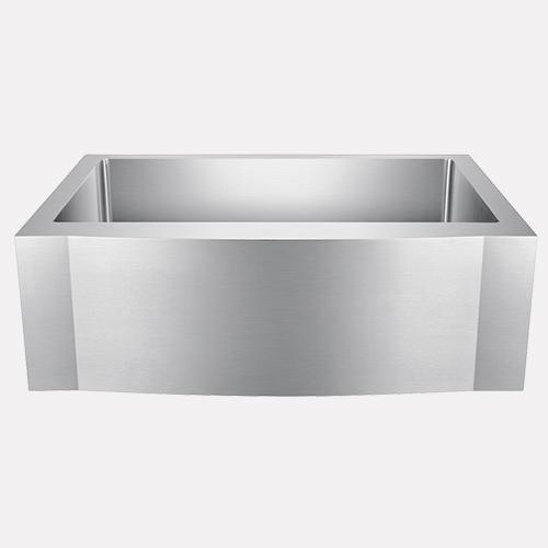 33" Vaiden Stainless Steel Single-Bowl Farmhouse Sink - Rippled Apron