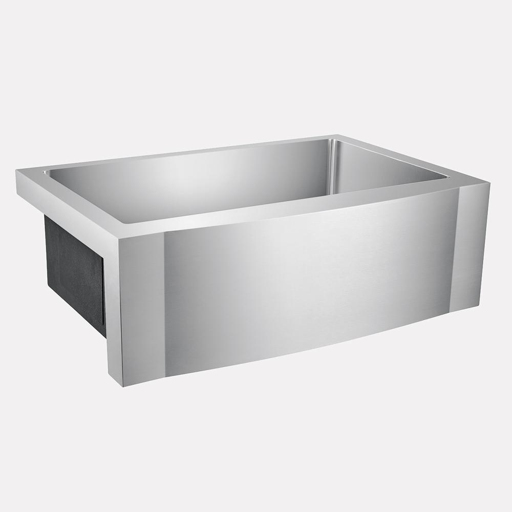 33" Vaiden Stainless Steel Single-Bowl Farmhouse Sink - Rippled Apron