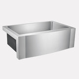 33" Vaiden Stainless Steel Single-Bowl Farmhouse Sink - Rippled Apron