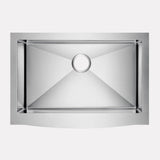 33" Vaiden Stainless Steel Single-Bowl Farmhouse Sink - Rippled Apron